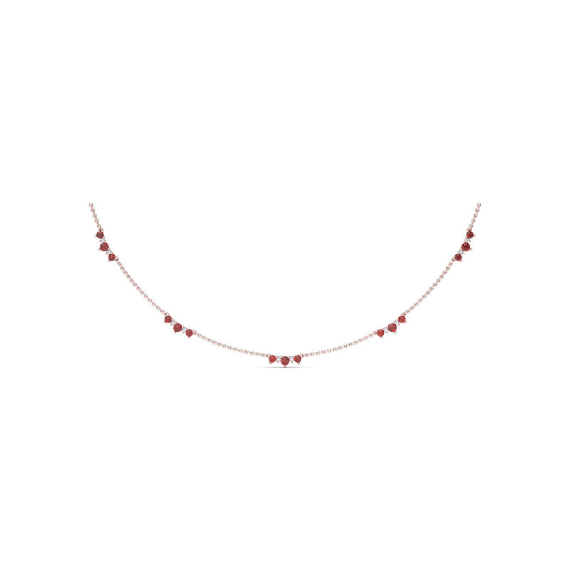 Fana Five Stone Ruby and Diamond Station Necklace