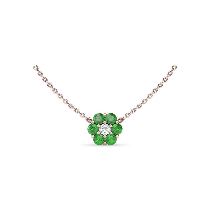 Fana Floral Emerald and Diamond Necklace