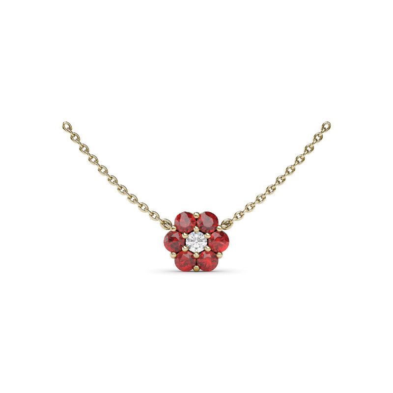 Fana Floral Ruby and Diamond Necklace