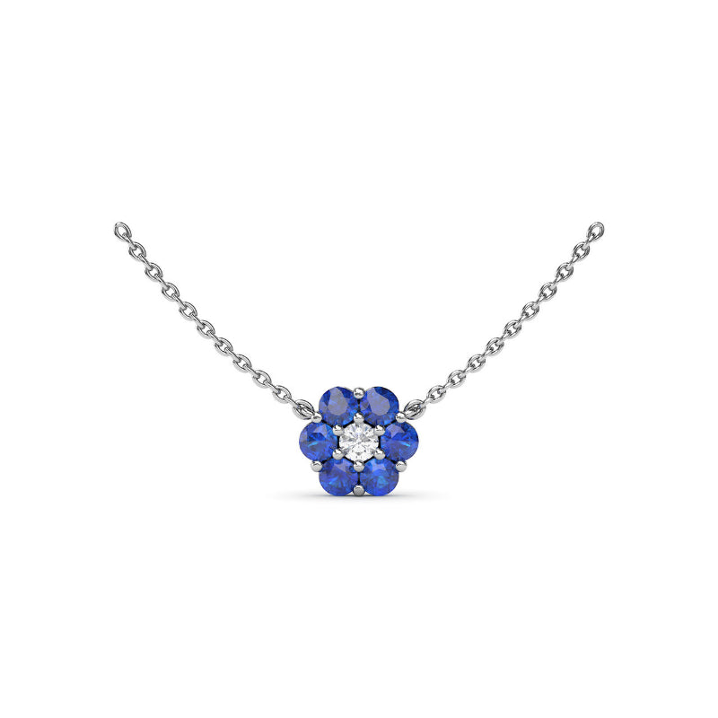 Fana Floral Sapphire and Diamond Necklace