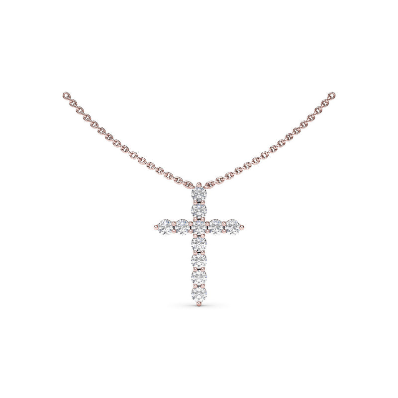 Fana Diamond Prong Cross Necklace