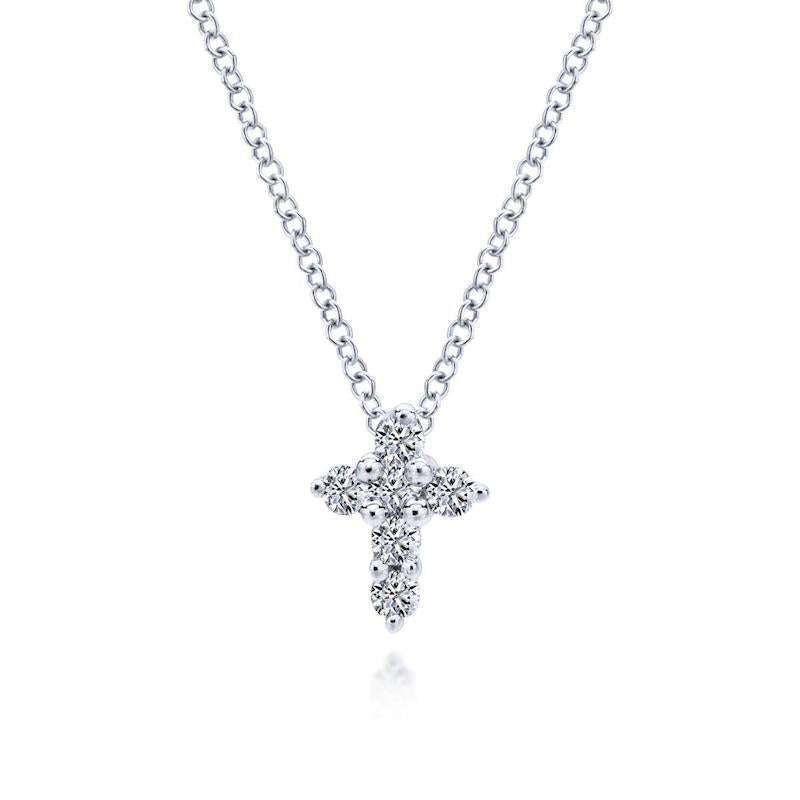 Gabriel & Co. 14k White Gold Faith Diamond Necklace