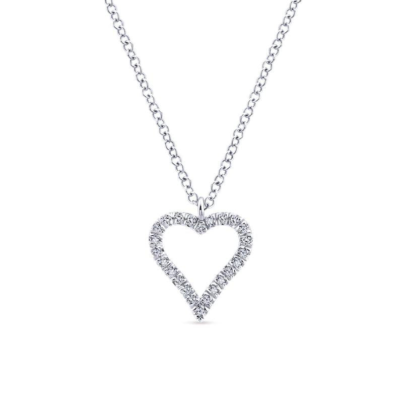 Gabriel & Co. 14k White Gold Eternal Love Diamond Heart Necklace