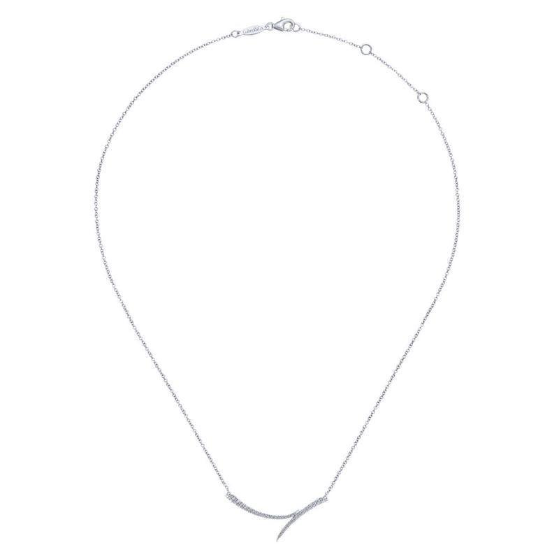 Gabriel & Co. 14k White Gold Kaslique Diamond Bar Necklace