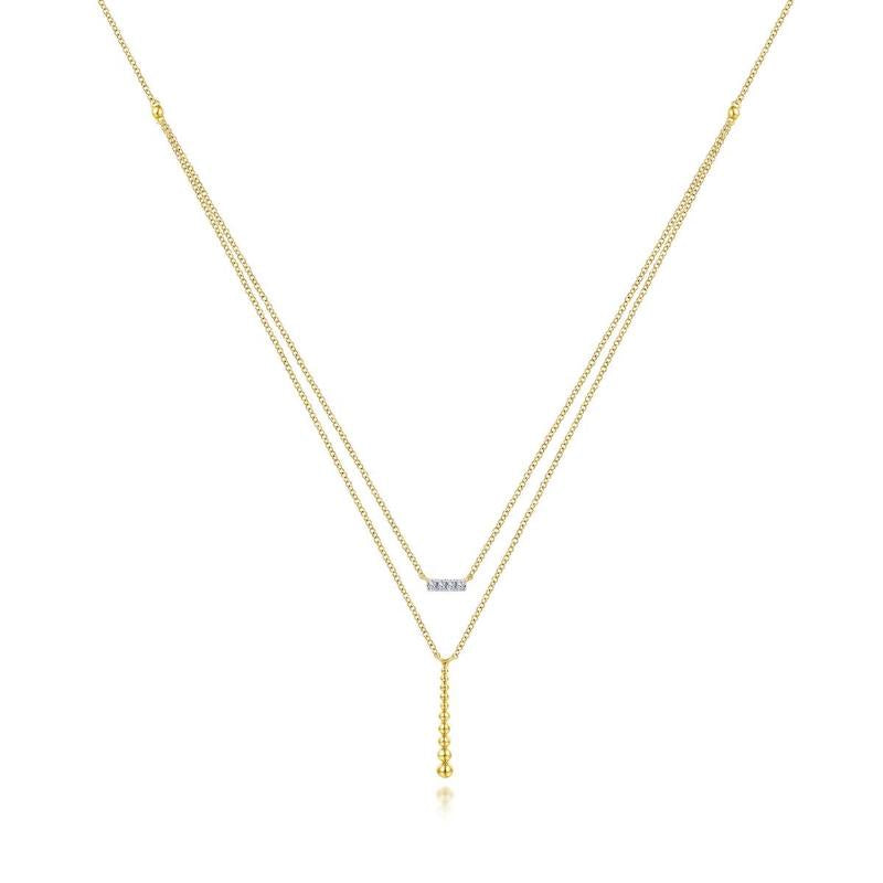 Gabriel & Co. 14k Yellow Gold Bujukan Diamond Necklace