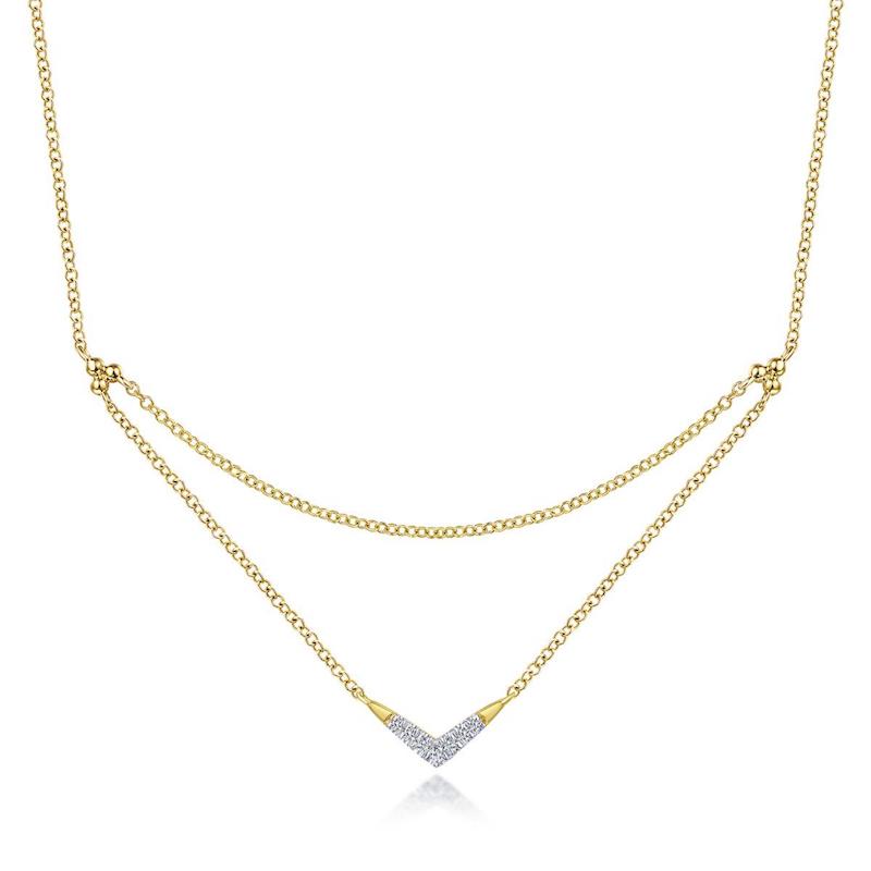 Gabriel & Co. 14k Yellow Gold Contemporary Diamond Necklace