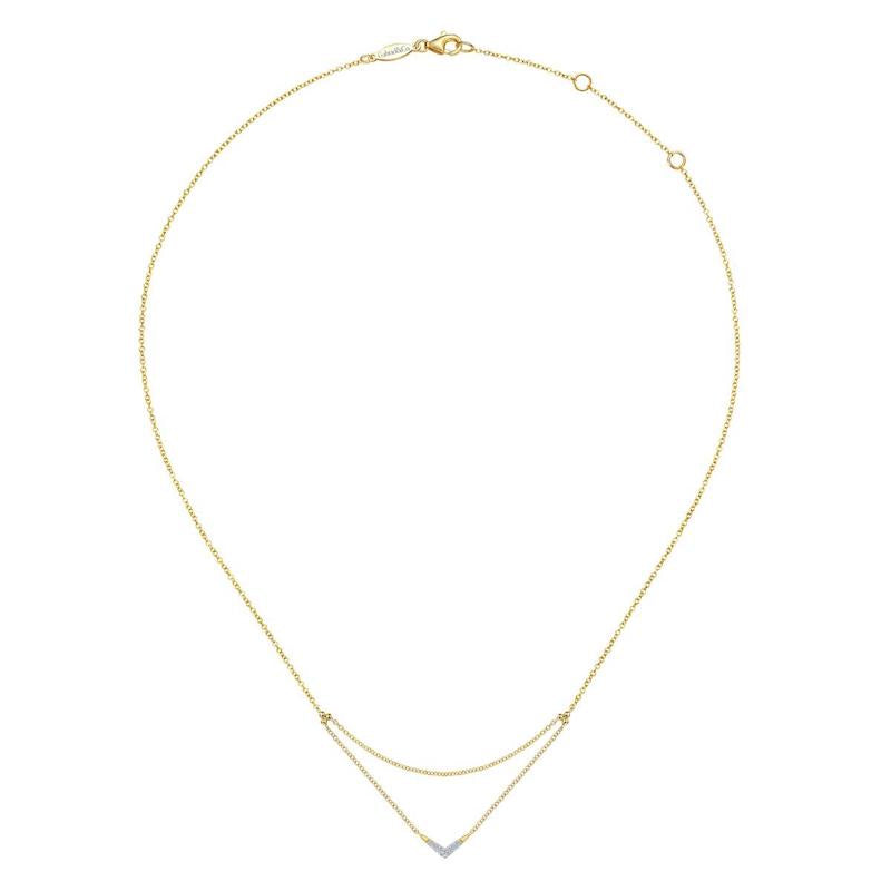 Gabriel & Co. 14k Yellow Gold Contemporary Diamond Necklace