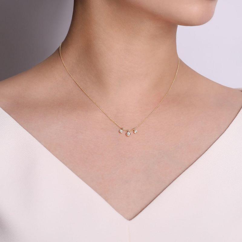 Gabriel & Co. 14k Yellow Gold Lusso Diamond Necklace