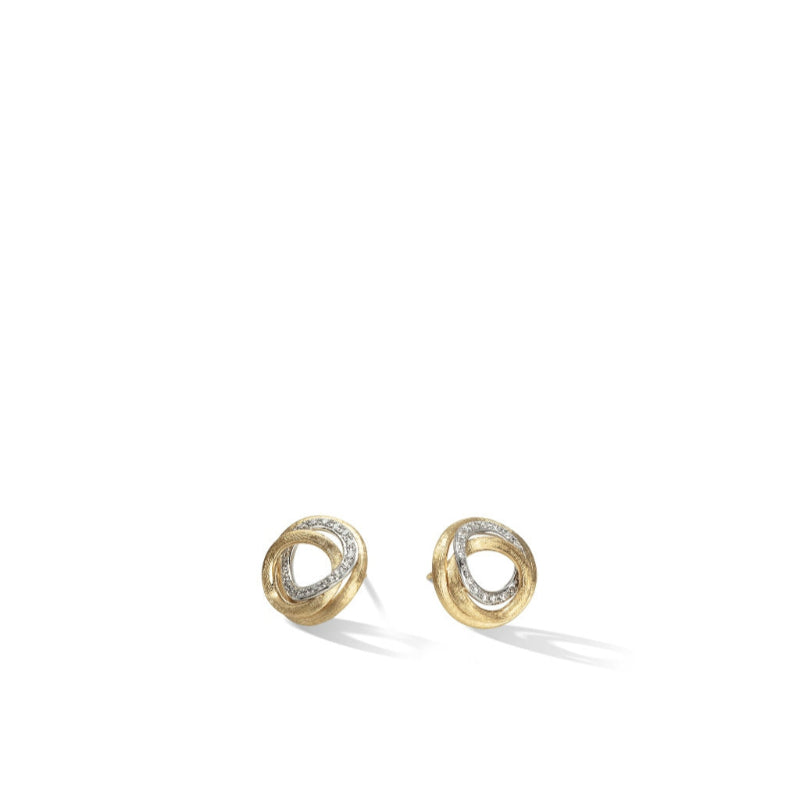 Marco Bicego Jaipur Collection 18K Yellow Gold and Diamond Link Stud Earrings