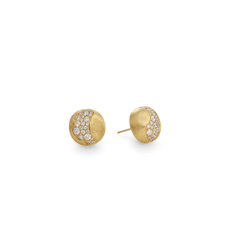 Marco Bicego Africa Collection 18K Yellow Gold and Diamond Large Stud Earrings