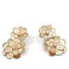 Marco Bicego Petali Collection 18K Yellow Gold and Diamond Double Flower Drop Earrings