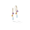 Marco Bicego Paradise Collection 18K Yellow Gold Diamond Topaz and Mixed Gemstone Short Drop Earrings