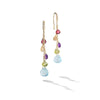 Marco Bicego Paradise Collection 18K Yellow Gold Diamond and Mixed Gemstone Medium Drop Earrings