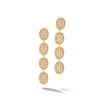 Marco Bicego Lunaria Collection 18K Yellow Gold and Diamond pave Link Linear Drop Earrings