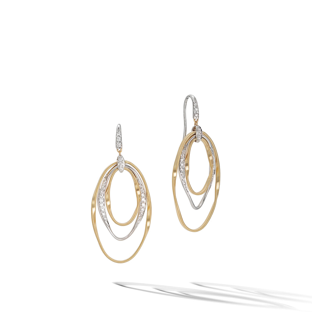 Marco Bicego Marrakech Collection 18K Yellow Gold and Diamond Large Concentric Earrings