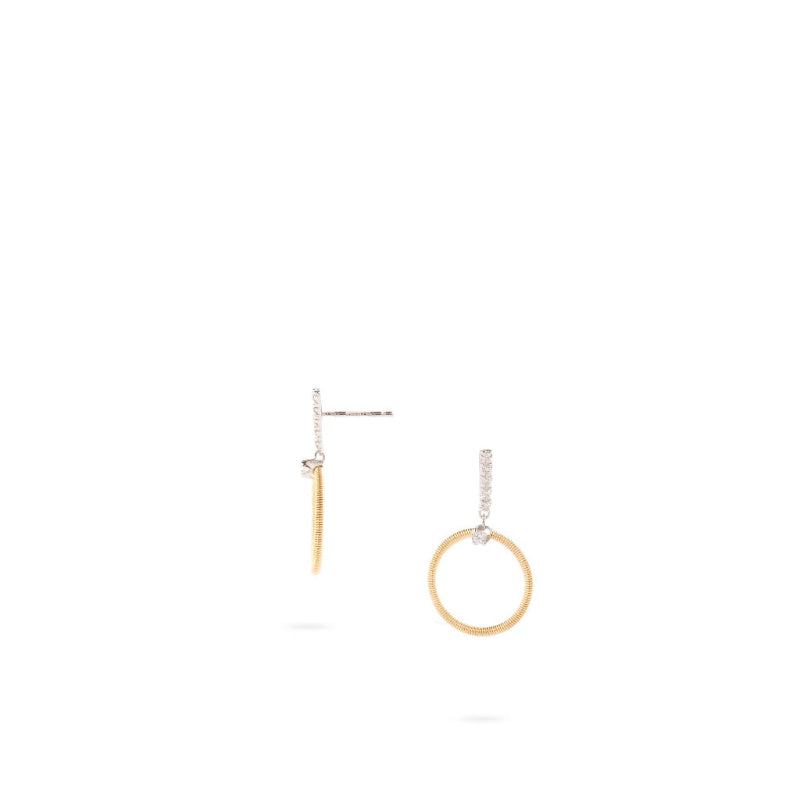 Marco Bicego Bi49 Collection 18K Yellow Gold and Diamond Small Circle Drop Earrings