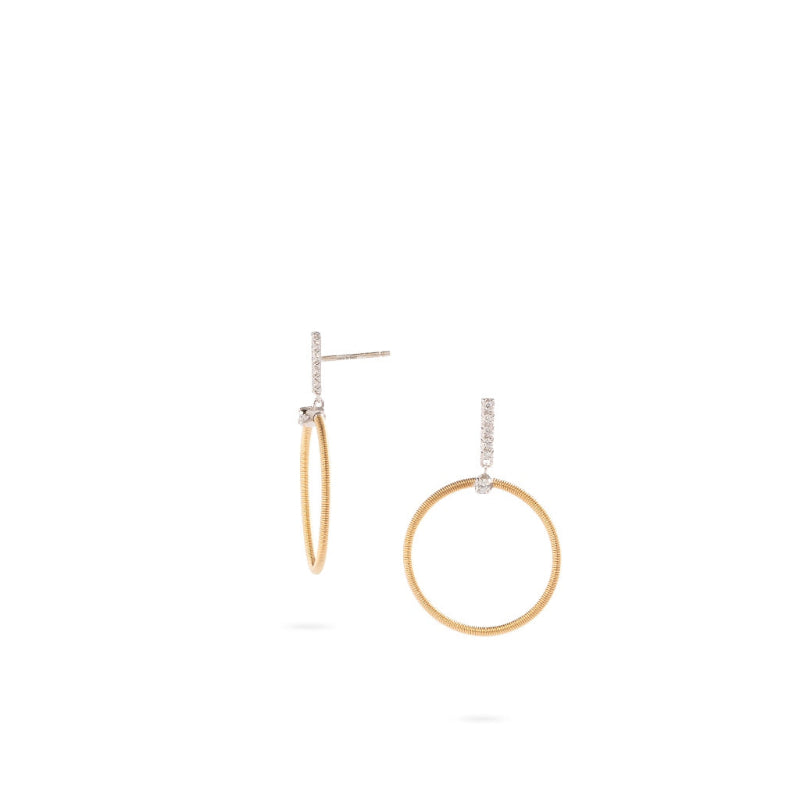 Marco Bicego Bi49 Collection 18K Yellow Gold and Diamond Large Circle Drop Earrings