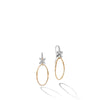 Marco Bicego Marrakech Onde Collection 18K Yellow and White Gold French Hook Earrings with Diamond Flowers