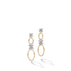 Marco Bicego Marrakech Onde Collection 18K Yellow and White Gold Double Drop Earrings with Diamond Flowers