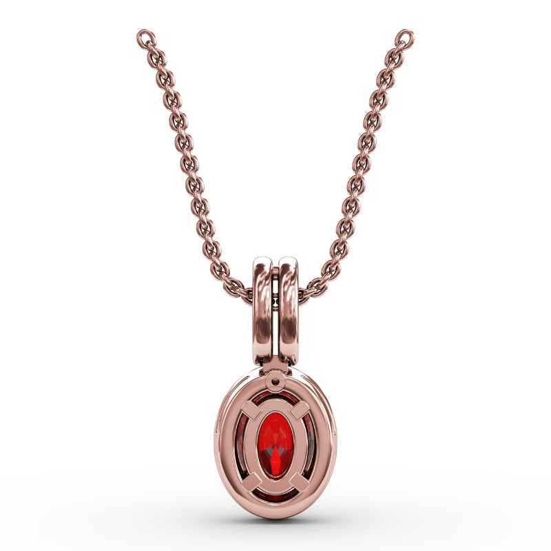 Fana Sophisticated Ruby and Diamond Pendant