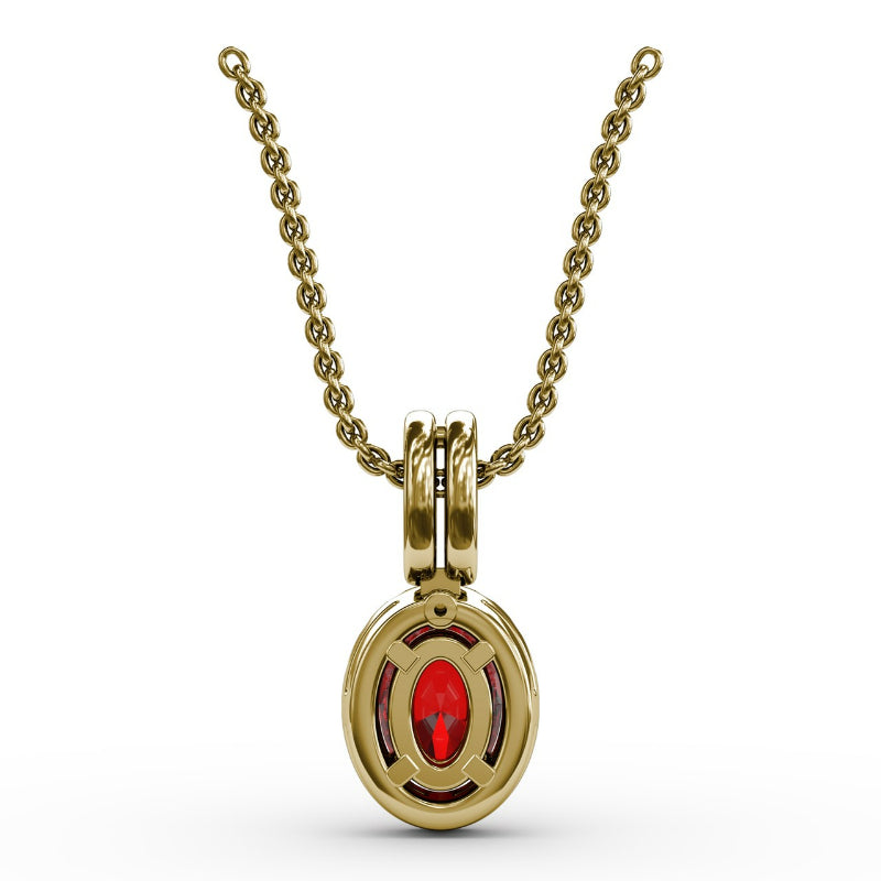 Fana Sophisticated Ruby and Diamond Pendant