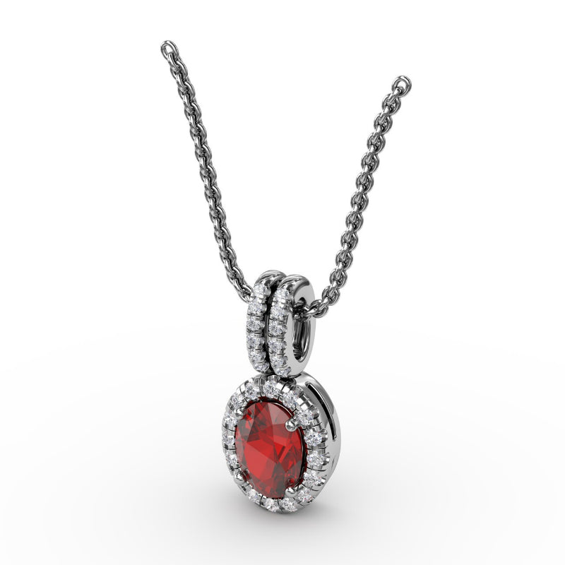 Fana Sophisticated Ruby and Diamond Pendant