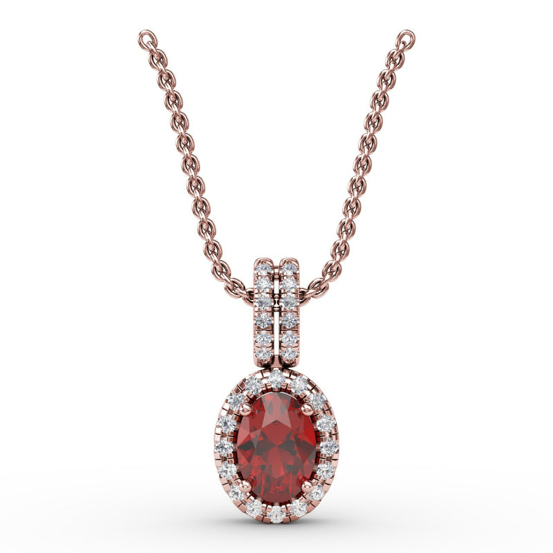 Fana Sophisticated Ruby and Diamond Pendant