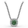 Fana Classic Round Emerald and Diamond Pendant