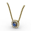 Fana Classic Round Sapphire and Diamond Pendant