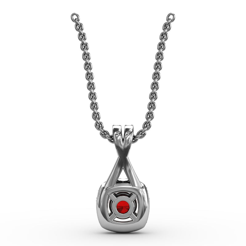 Fana Halo Ruby and Diamond Pendant