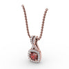 Fana Halo Ruby and Diamond Pendant