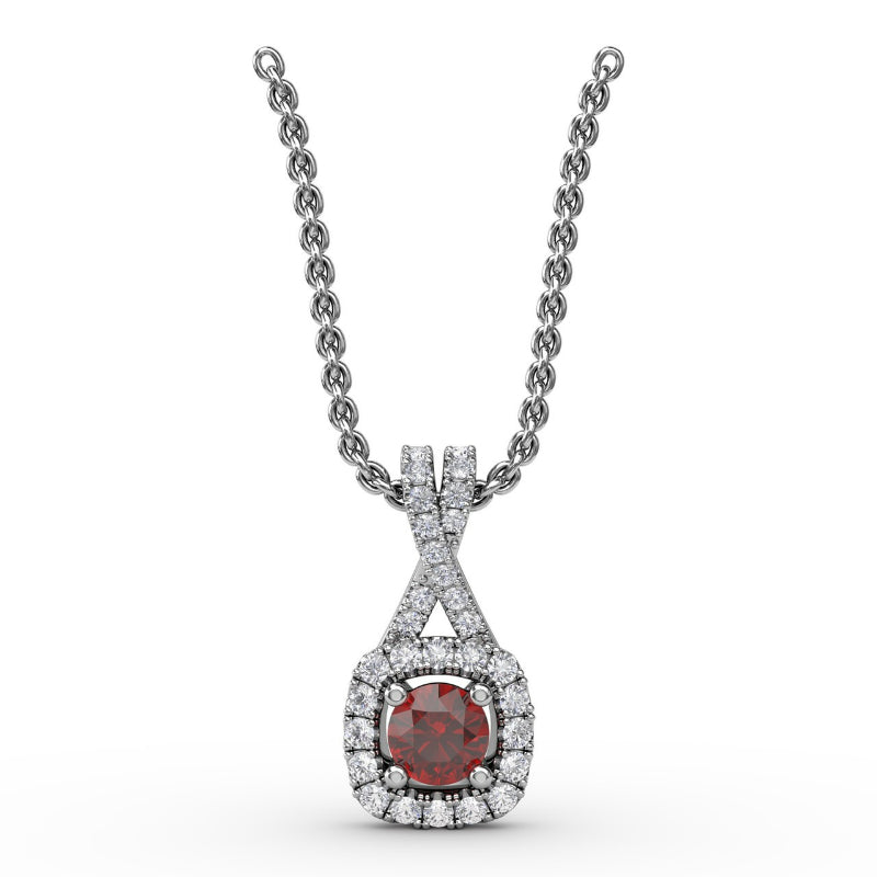 Fana Halo Ruby and Diamond Pendant