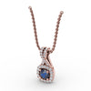 Fana Halo Sapphire and Diamond Pendant