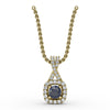 Fana Halo Sapphire and Diamond Pendant