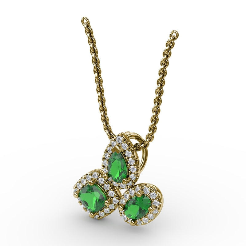 Fana Never Dull Your Shine Emerald and Diamond Pendant