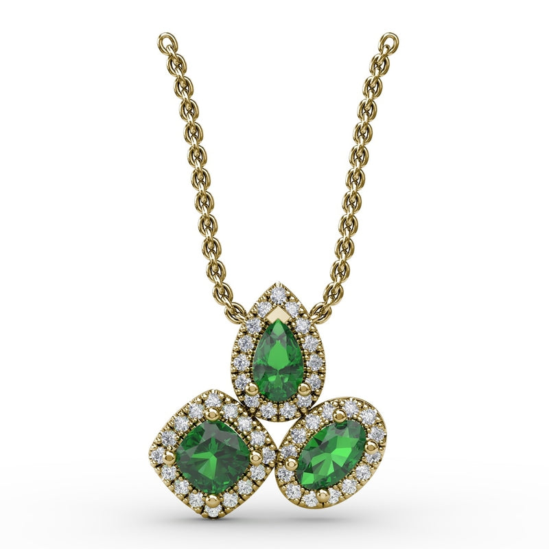 Fana Never Dull Your Shine Emerald and Diamond Pendant