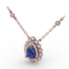 Fana Floral Teardrop Sapphire and Diamond Pendant