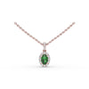 Fana Emerald and Diamond Halo Necklace