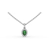 Fana Emerald and Diamond Halo Necklace