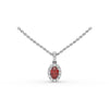 Fana Ruby and Diamond Halo Necklace