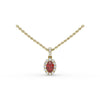 Fana Ruby and Diamond Halo Necklace