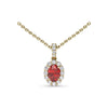 Fana Ruby and Diamond Halo Necklace