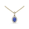 Fana Sapphire and Diamond Halo Necklace