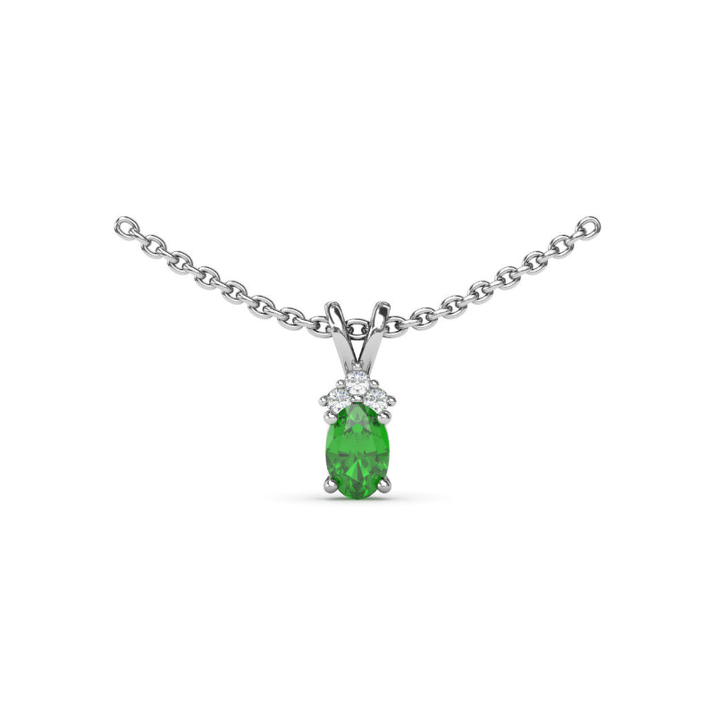 Fana Oval Emerald and Diamond Pendant