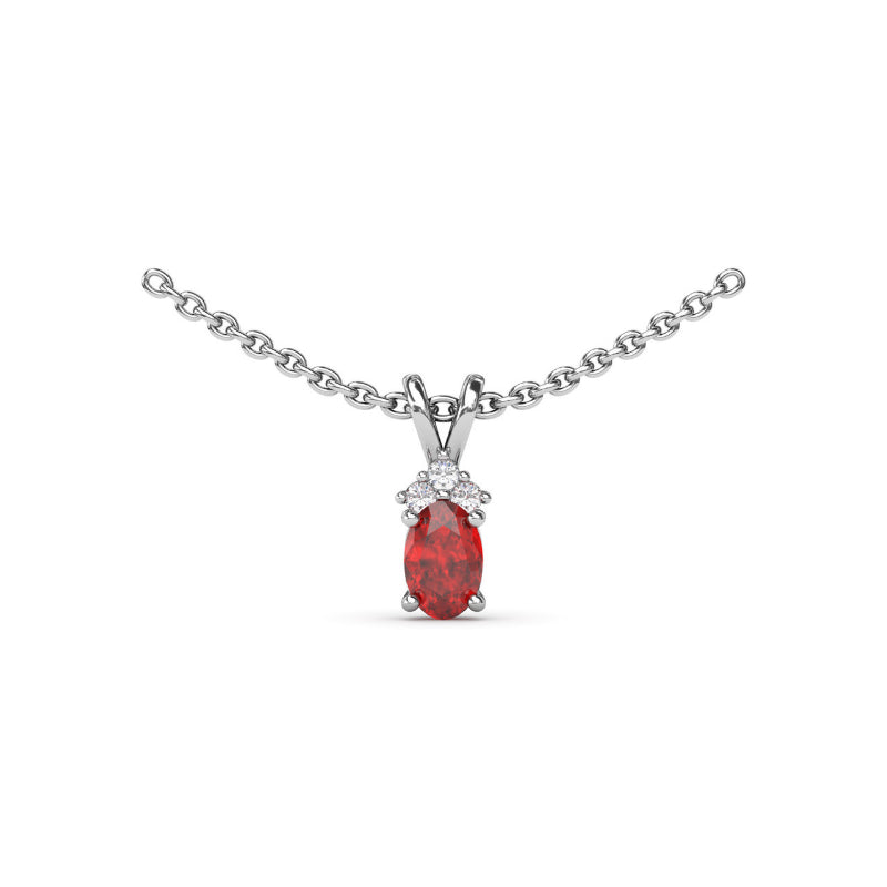 Fana Oval Ruby and Diamond Pendant