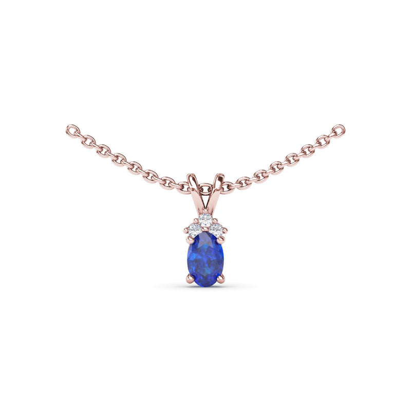 Fana Oval Sapphire and Diamond Pendant