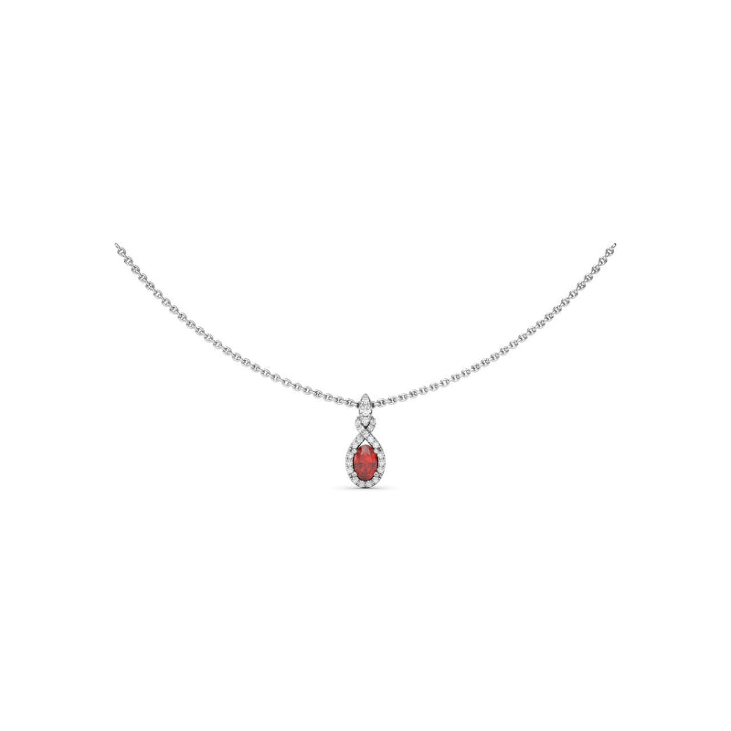 Fana Love Knot Ruby and Diamond Pendant