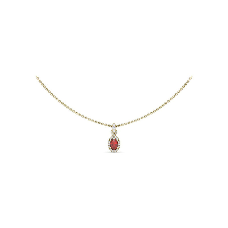 Fana Love Knot Ruby and Diamond Pendant