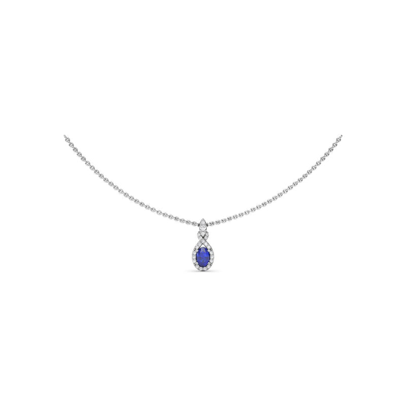Fana Love Knot Sapphire and Diamond Pendant