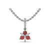 Fana Trio Stud with Marquise and Ruby Diamond Pendant